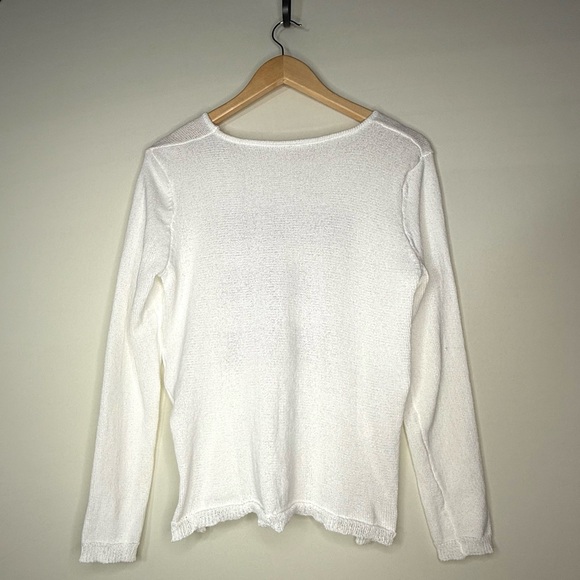 Boutique White and Tan Graphic Lightweight Sweater – Size S – NWT - Picture 3 of 7